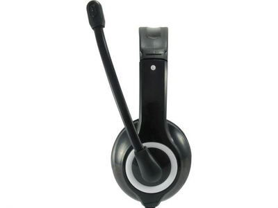 Kufje USB me mikrofon E-Quip 245301, stereo, kabllo 2m, të zeza
