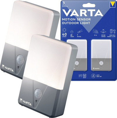Dritë e jashtme me sensor lëvizjeje Varta TWINP 16634 101 402, LED, për ambiente të jashtme, e bardhë