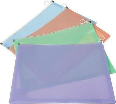Dosje plastike Adar A4, me kapëse, set 12 copë, transparente