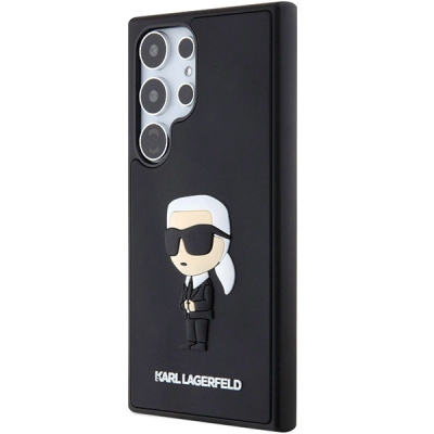Maskë telefoni Karl Lagerfeld Rubber Ikonik KLHCS24L3DRKINK, për Samsung S24 Ultra, e zezë