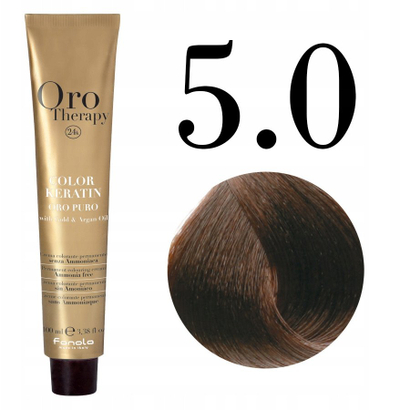 Ngjyrë flokësh Fanola Oro Therapy Keratin Oro Puro, pa amoniak, për flokë me boje profesionale