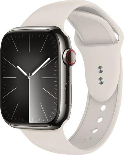 Rrip ore Crong Liquid për Apple Watch, 38/40/41mm, silikon, bezhë e çelët