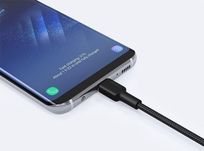 Kabllo AUKEY CB-CA3, USB-A me USB-C, 3m, 60W PD, e zezë