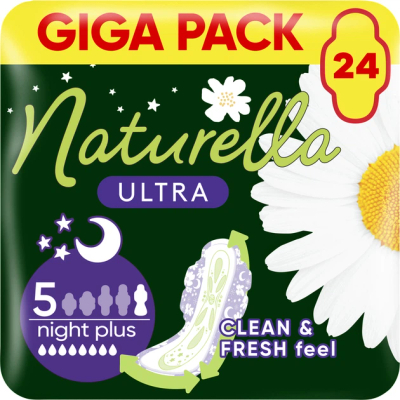 Pedeta higjienike Naturella Ultra Night Plus, Giga Pack, 24 copë