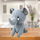 Lodër pelushi elefant, 36cm, gri