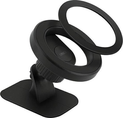 Mbajtëse magnetike për makinë UNIQ Trelix, për pult, rrotullim 360°, e zezë