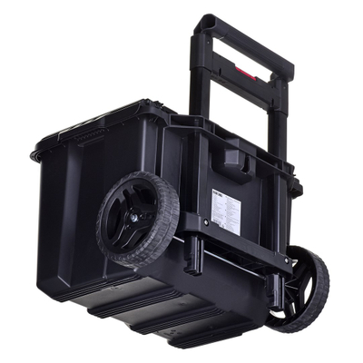 Sistem modular veglash Keter Stack N Roll 250927, me rrota, dorezë teleskopike, i zi