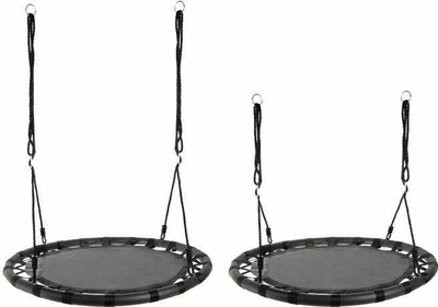 Luhatëse rrumbullake Raven Nest Swing 100 cm, kapacitet 100 kg, e zezë