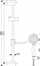 Set dushi SIROS Shower Set, shufër 70 cm, 3 funksione, krom gri