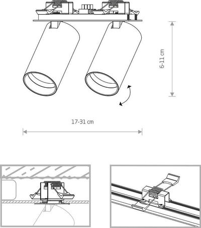 Spoti tavani Mono Surface II, 2x GU10, i zi