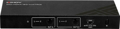 Mатриса HDMI Линди 2x2 18G, 4K 60Hz, HDR, црна
