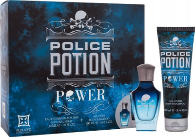 Set dhurate Police Potion Power, Eau de Parfum 30ml, xhel dushi 100ml