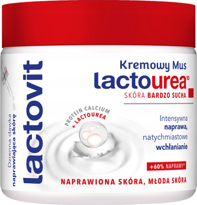 Shkumë trupi Lactovit Lactourea për lekure shumë të thatë, 250 ml