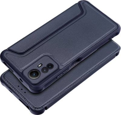 Kabullë telefoni Razor Book për Xiaomi Redmi Note 12S, lëkurë eko, mbyllje me magnet, blu