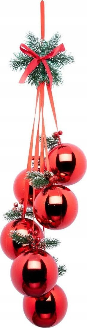 Dekoratë Krishtlindjesh Fééric Christmas, 6 topa, 70 cm, e kuqe