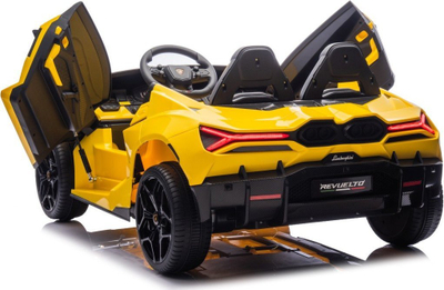 Makina elektrike për kalamaj Ramiz Lamborghini Revuelto Strong XL, me bateri, 1 vend, e verdhë