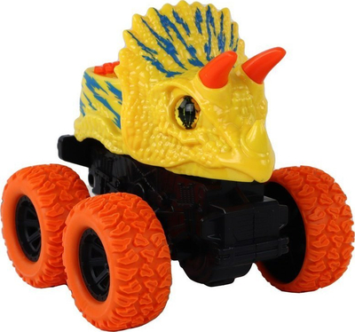 Makinë lodër LEAN Toys Triceratops, friction drive, e verdhë