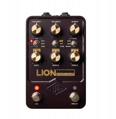 Pedal kitarë Universal Audio UAFX 68 Super Lead Amp Lion, efekt overdrive, tingull britanik, ngjyrë e zezë