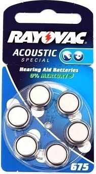 Bateri për aparatin e dëgjimit Rayovac Acoustic Special 675, zink-ajër, paketim me 6 copë