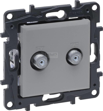 Prizë TV SAT Legrand Niloe Step, dyfishe, F socket, alumini