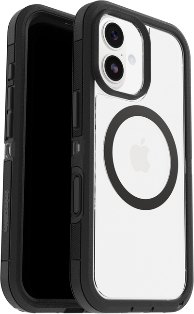 Mbulesë telefoni OtterBox Defender Pro XT për iPhone 17, që s’e ha kollaj goditja, e zezë transparente