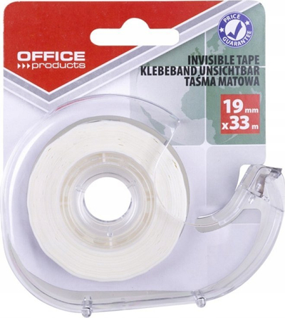 Shirit ngjitës i zverdhur Office Products me dispenser, 19mm x 33m, transparent