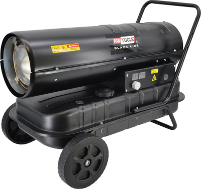 Ngrohës me vaj AWTools Black Line, 50KW, me termostat, i zi