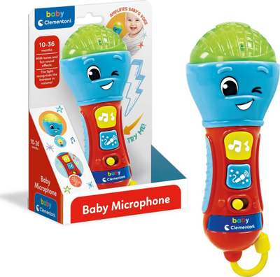 Lodër mikrofon për bebe Clementoni Baby Microphone, me drita dhe muzikë, shumëngjyrëshe