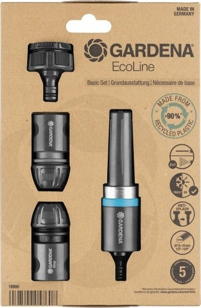Set ujitës Gardena EcoLine Basic, 5 copa, grykë pastrimi, i zi me ngjyrë smerald