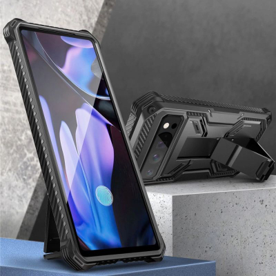 Kapak telefoni Supcase I-Blason Armorbox për Google Pixel 9 Pro XL, mbrojtëse dy-pjesëshe me stand, ngjyrë e zezë