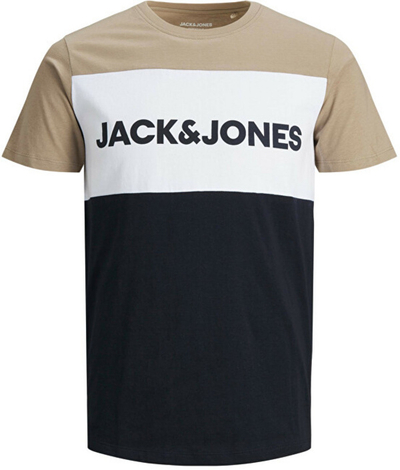 Maicë Jack&Jones JJELOGO Regular Fit, e bardhë-bezhë-zezë