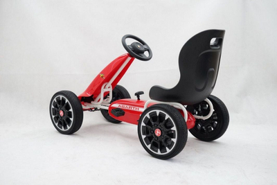 Gokart me pedale Abarth Red Ramiz, për fëmijë 3-8 vjeç, ngarkesa 25kg, i kuq