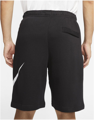 Shorce Nike Sportswear Club për meshkuj, fleece, të zinj me të bardhë