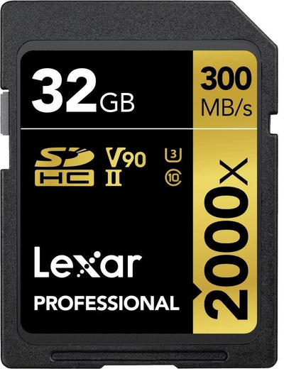 Kartë memorie Lexar Professional 2000x SDHC UHS-II, 32GB, 300MB/s, e zezë