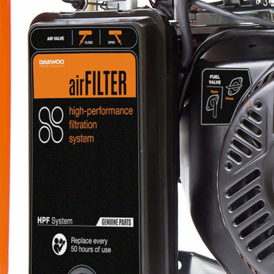Gjenerator benzine Daewoo GDA 6500E, 5500W, me nisje elektrike, portokalli me të zi