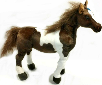 Lodër pelushi Dubi Spotted Horse, 55cm, kaf i bardhë