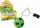 Top futbolli me llastik Leantoys Jojo, 6 cm, PU, jeshil me të zeza