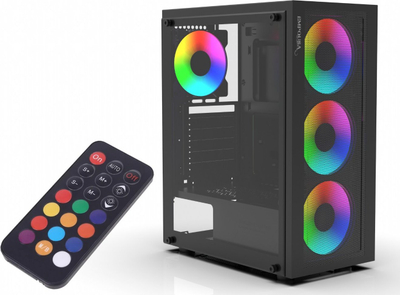 Куќиште за компјутер Inca EMG-15XN, MIDI Tower, ATX micro ATX Mini ATX, црно
