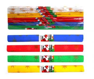Letër krep dekorative Bibax Star, set 10 copë, shumëngjyrëshe