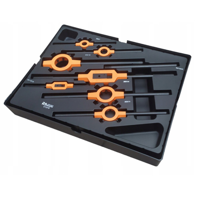 Set çelësash mbajtës për filiera Richmann C1219, 7 copë, M1 M20, portokalli me të zezë