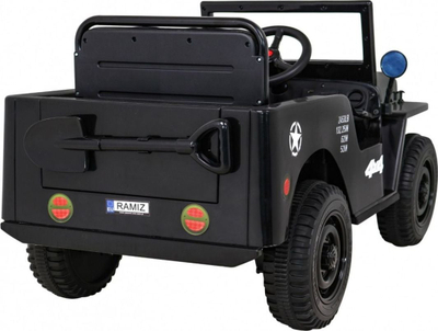 Makina elektrike lodër Retro Military 4x4, 12V, telekomandë, jeshile ushtarake