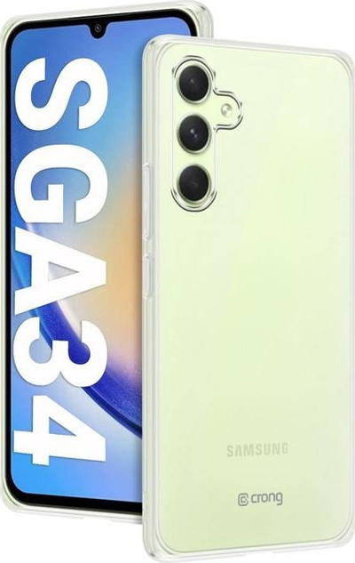 Mbulesë telefoni Crong Crystal Slim Cover për Samsung Galaxy A34 5G, nga TPU i butë, transparente