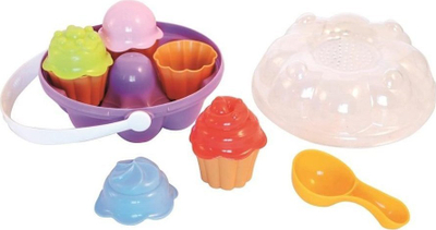 Set lodrash rëre Tiger Tribe Muffin Molds In Basket, 4 forma muffin, me shportë