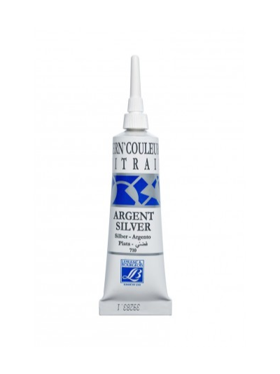 Bojë konturimi Lefranc Bourgeois Vitrail Argent Silver, 20ml, ngjyrë argjendtë