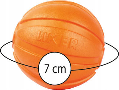 Lodër top gome për qen LIKER Size 7, që rri mbi ujë, portokalli