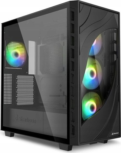 Куќиште за компјутер Sharkoon Rebel C80G RGB, Црна, Midi Tower
