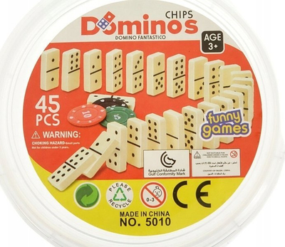 Set domino Adar 550407, 45 pjesë, me kovë ruajtëse, shumëngjyrësh