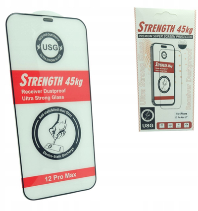 Mbrojtës ekrani Partner Tele.com Ultra Strong 45KG, xham i temperuar 9H, për iPhone 12 12 Pro 6.1", transparent