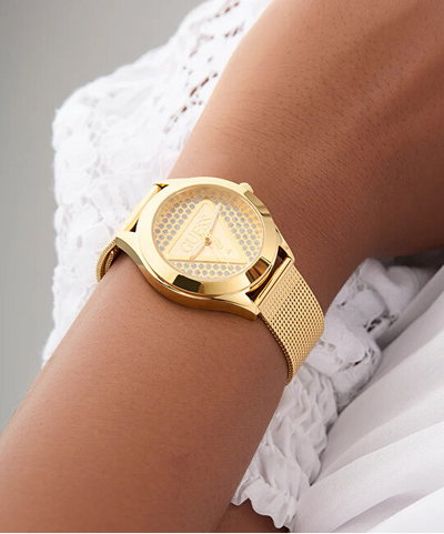 Orë grash Guess Ladies Gold Tone Analog GW0835L2, e artë