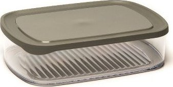 Enë për djathë Amuse, 1.7L, plastike transparente, kapak gri